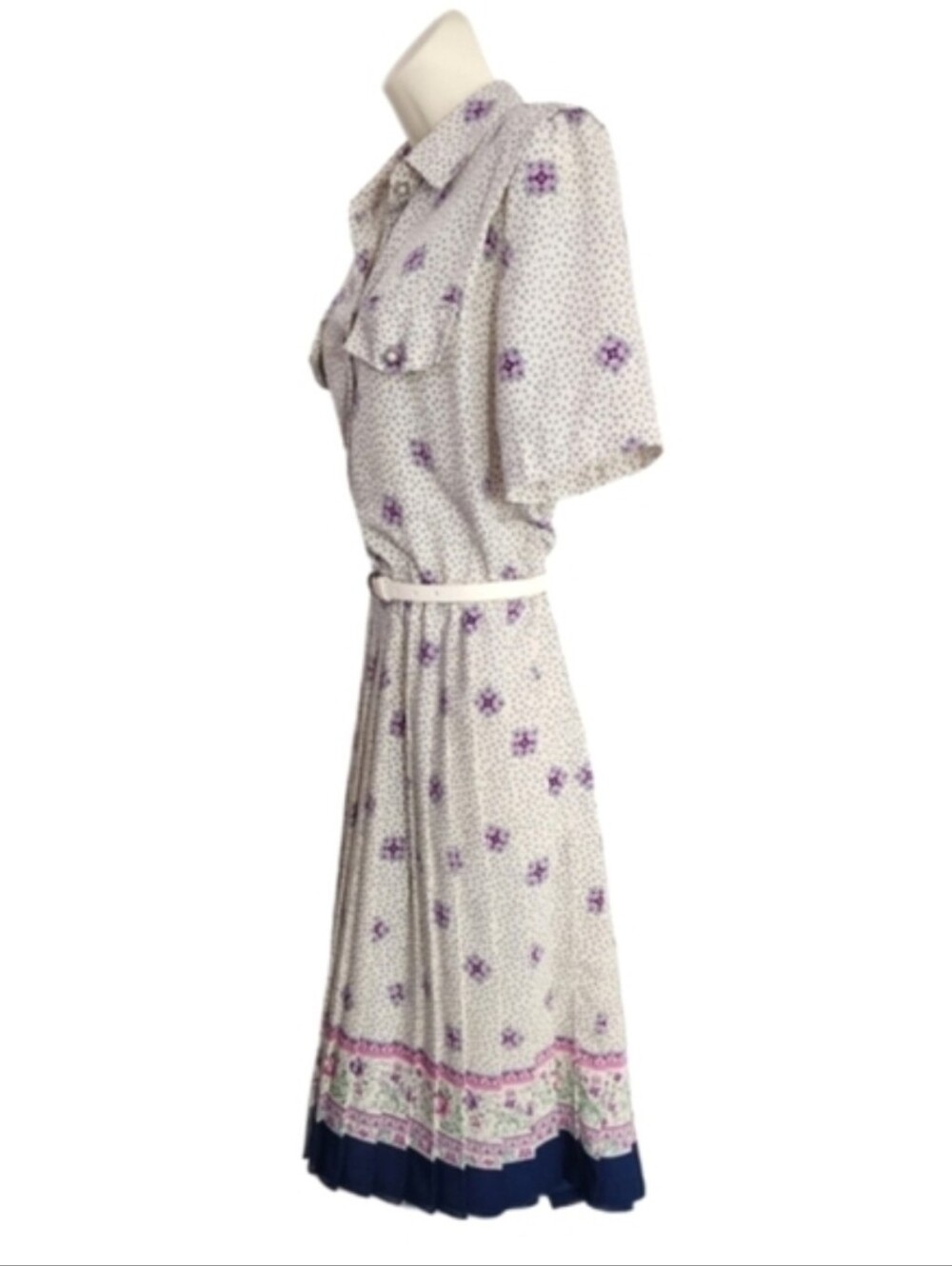 Breli Originals Dress Union Made Vintage Floral Secretary Off White Size 12 - Picture 5 of 13